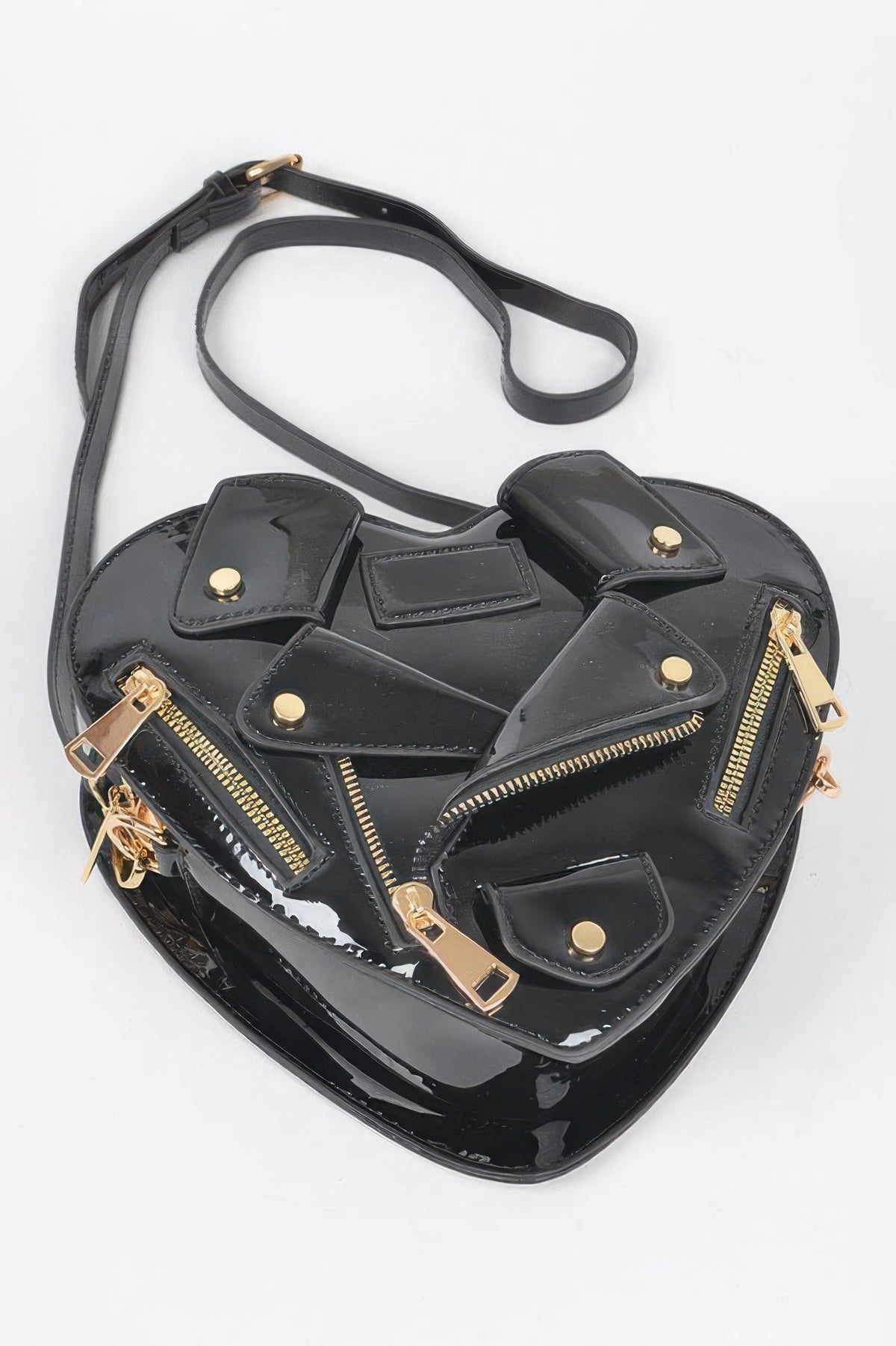 Heart Shape Jacket Crossbody Bag Simmer & Fay Black