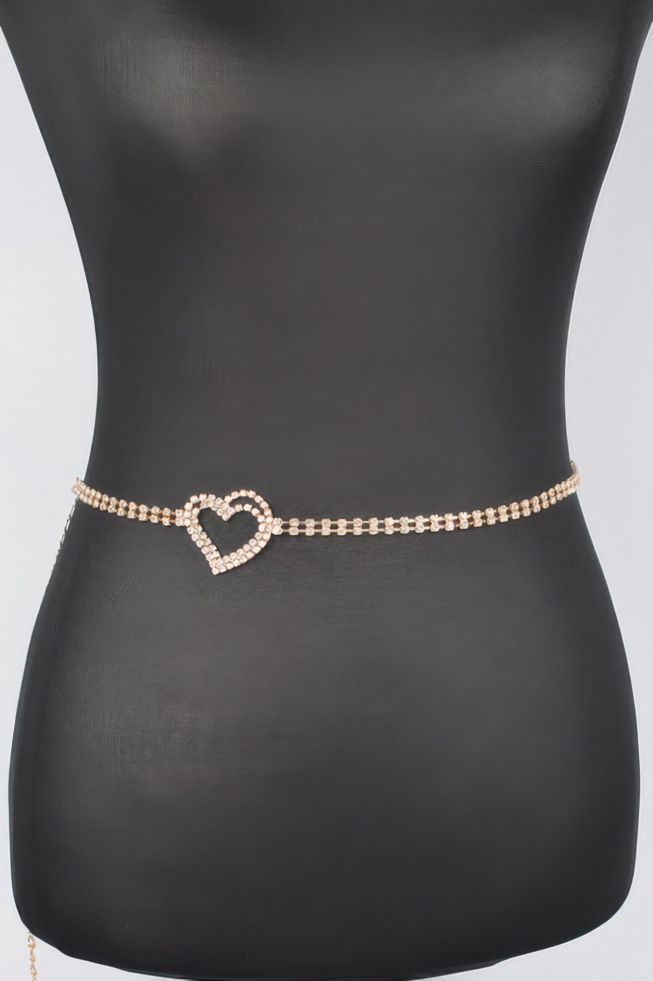 Rhinestone Heart Chain Belt Simmer & Fay
