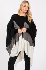 Three Tones Ruana Simmer & Fay Black One Size Fits All