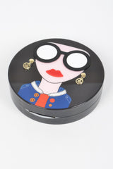 Novelty Fashion Girl Hard-Shell Gold Chain Minaudière Clutch HD Accessories