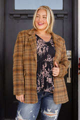 Tiered 3/4 Sleeve V-Neck Floral Top - Shopin LA SALE