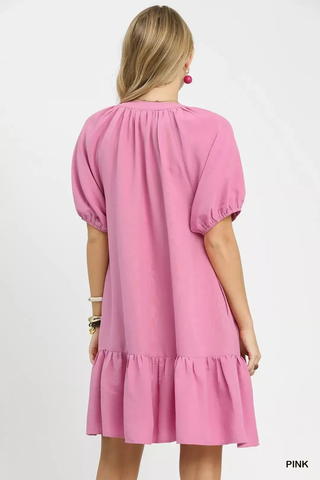 Embroidered Floral Babydoll Dress Umgee