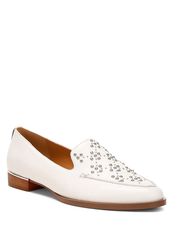 Gabassi Studded Genuine Leather Loafers Rag Company   