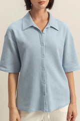 Collared Neck Button Down Waffle Shirt HYFVE