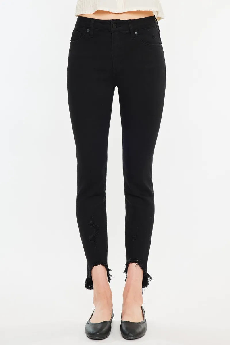High Rise Black Ankle Skinny Jeans Kancan