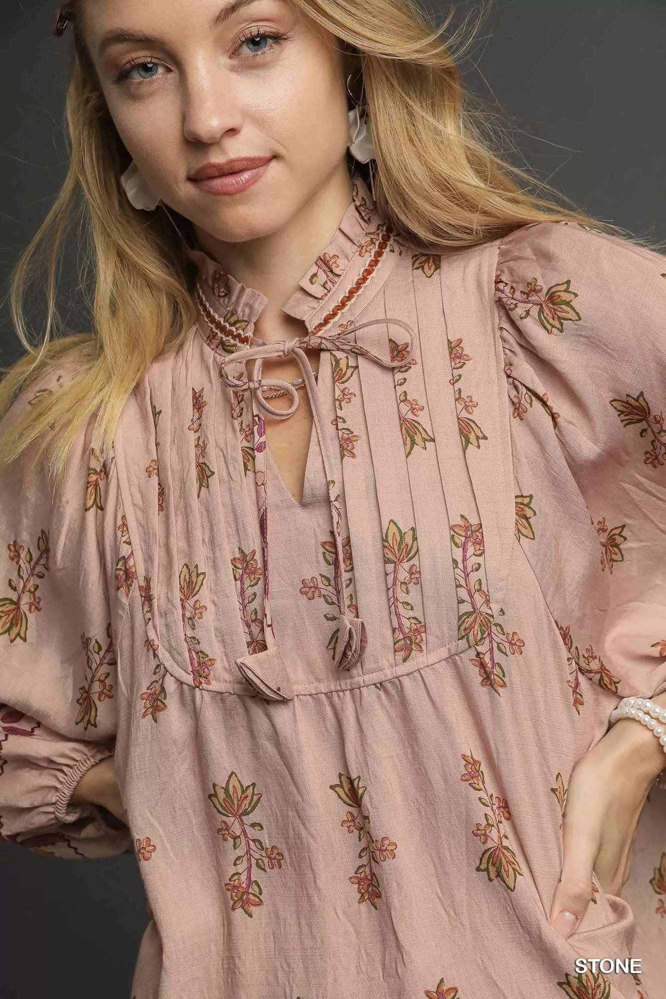 Floral Boho Peasant Blouse Umgee