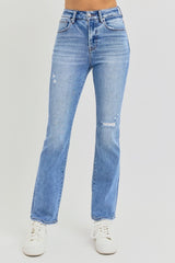 Distressed High-Rise Ankle Straight Jeans Risen Medium 0(24) 