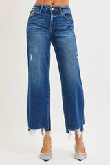 High Rise Crop Wide Leg Jeans Risen