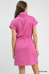 Dolman Sleeve Zip Detail Dress Umgee