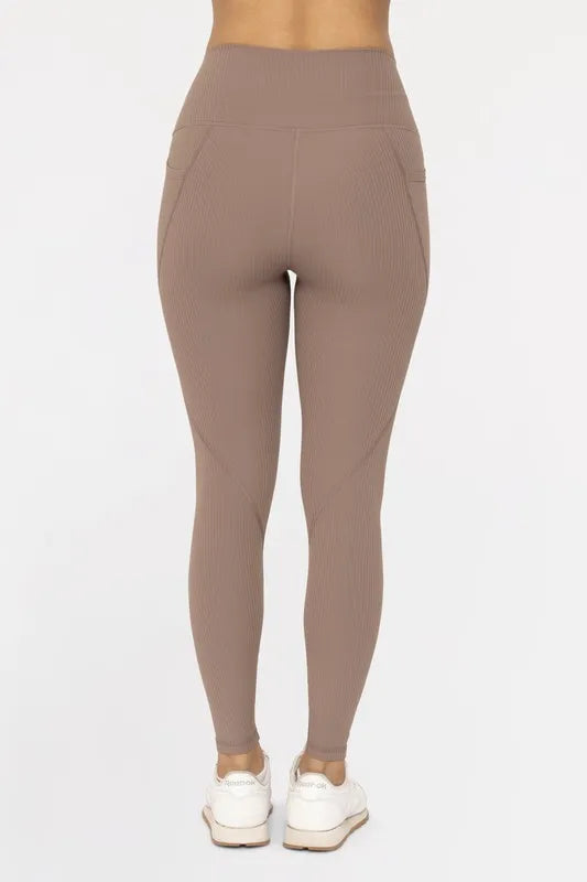 Soft Ribbed High Waisted Leggings Mono B