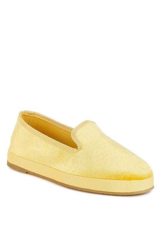 Saba Velvet Round Toe Slip-On Loafers Rag Company Light Yellow US-5 / UK-3 / EU-36