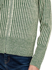 Ribbed Two Tone Zip Up Sweater Cardigan ZENANA