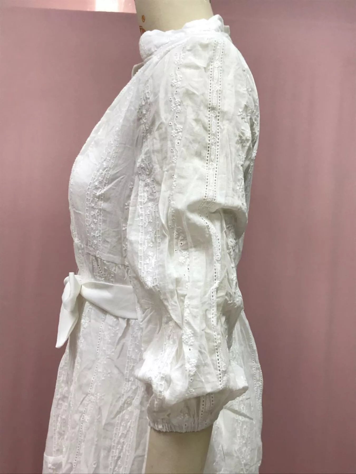Full Size Ruffled Hem Tie Waist Long Sleeve Dress Plus Size Simmer & Fay