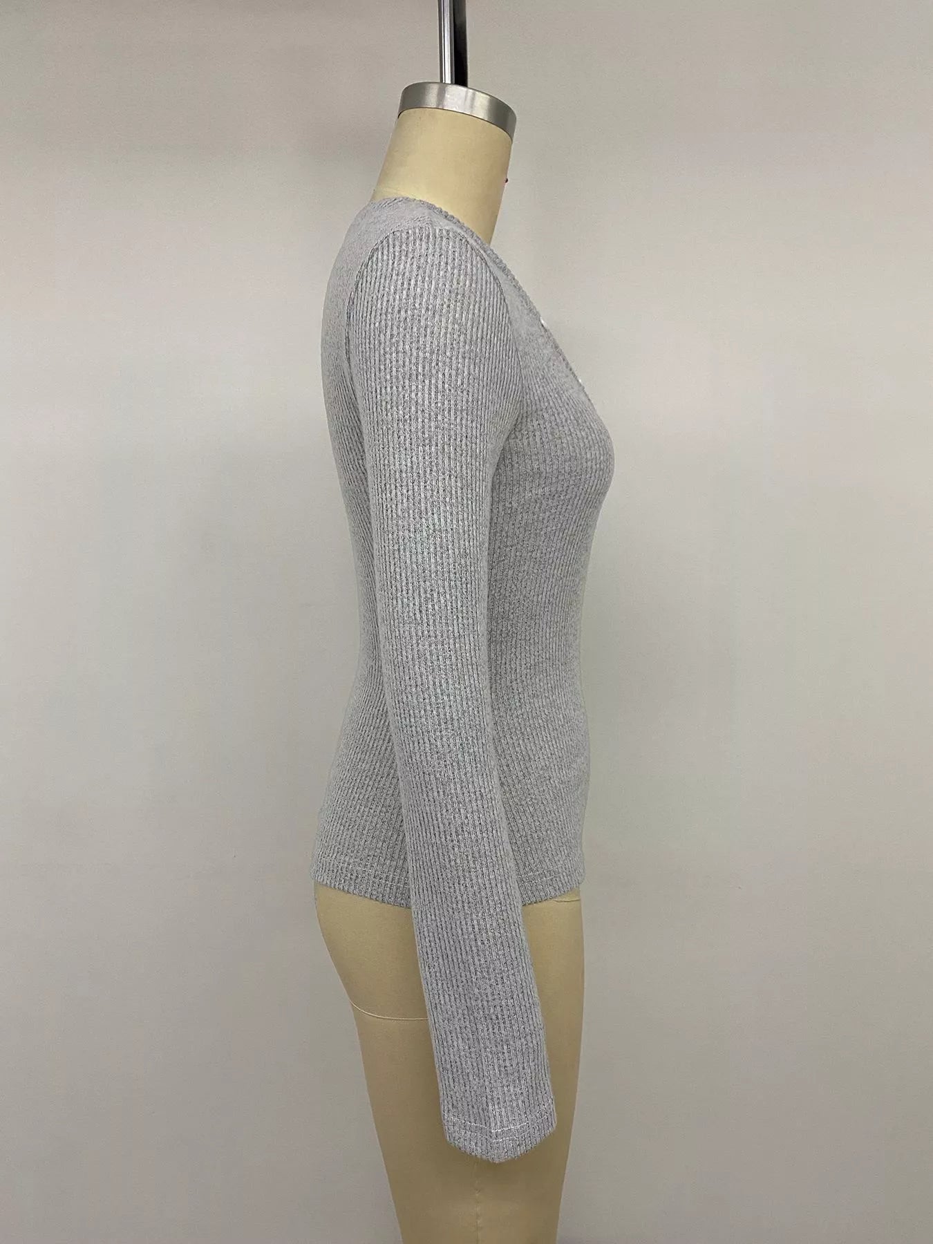Ribbed Lace Trim Henley T-Shirt Simmer & Fay