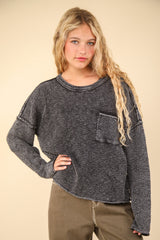 Mineral Washed Exposed Seam Sweater Very J   