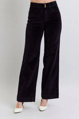 High Waist Corduroy Trouser Wide Plus Size Judy Blue BK 0(24)