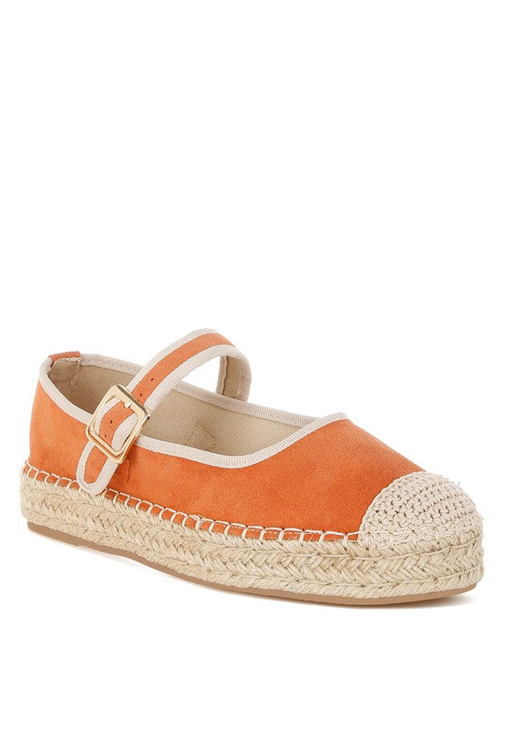 Bolean Soft Suede Leather Mary Jane Espadrilles Rag Company Black US-5 / UK-3 / EU-36