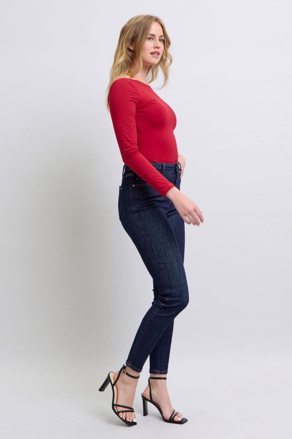 Heart Shaped Back Pockets Skinny Jeans Judy Blue   