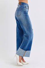 Distressed High Waist Wide Leg Jeans Judy Blue