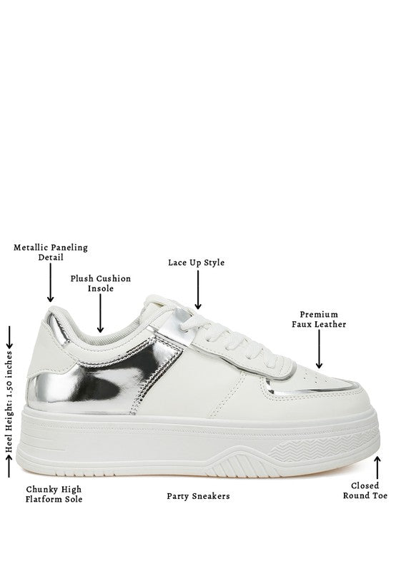 Scouts Metallic Paneling Platform Sneakers Rag Company   