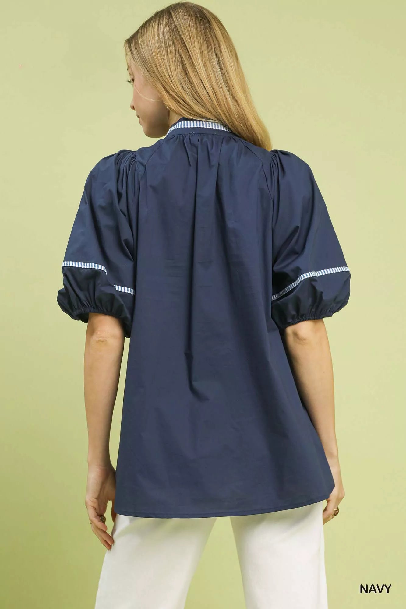 Embroidered Floral Puff Sleeve Top Umgee