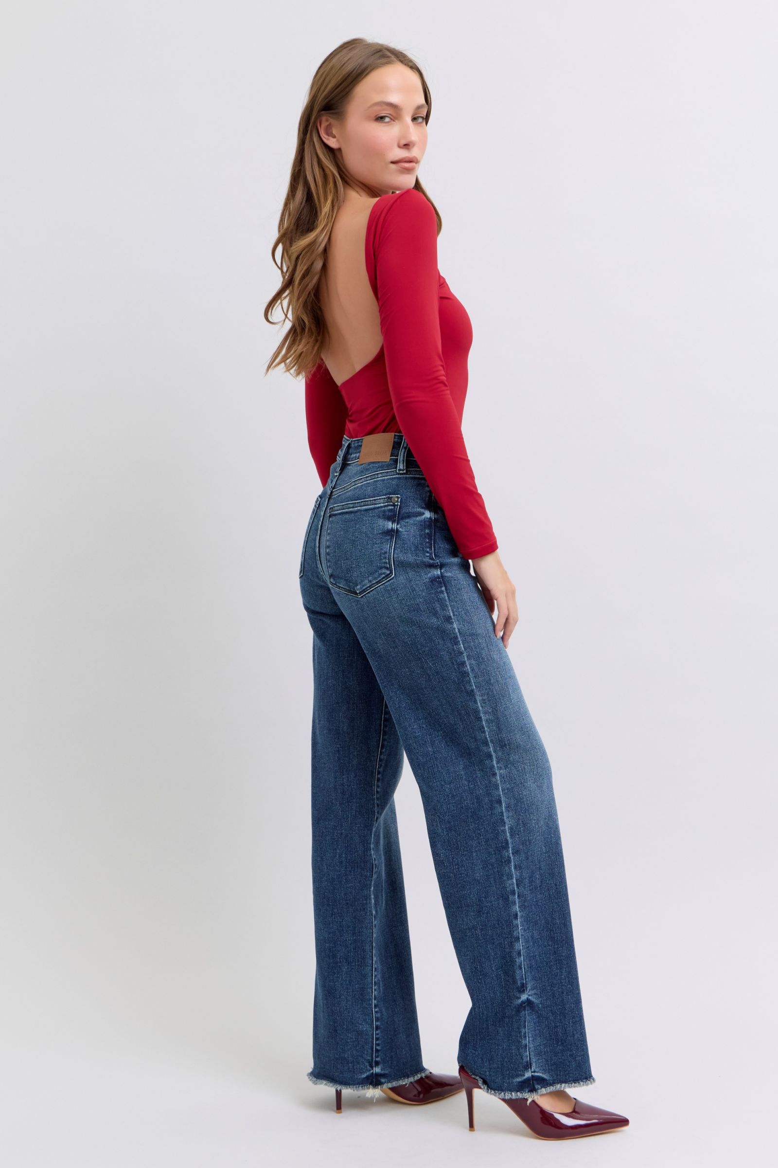 Raw Hem Mid Rise Jeans Judy Blue