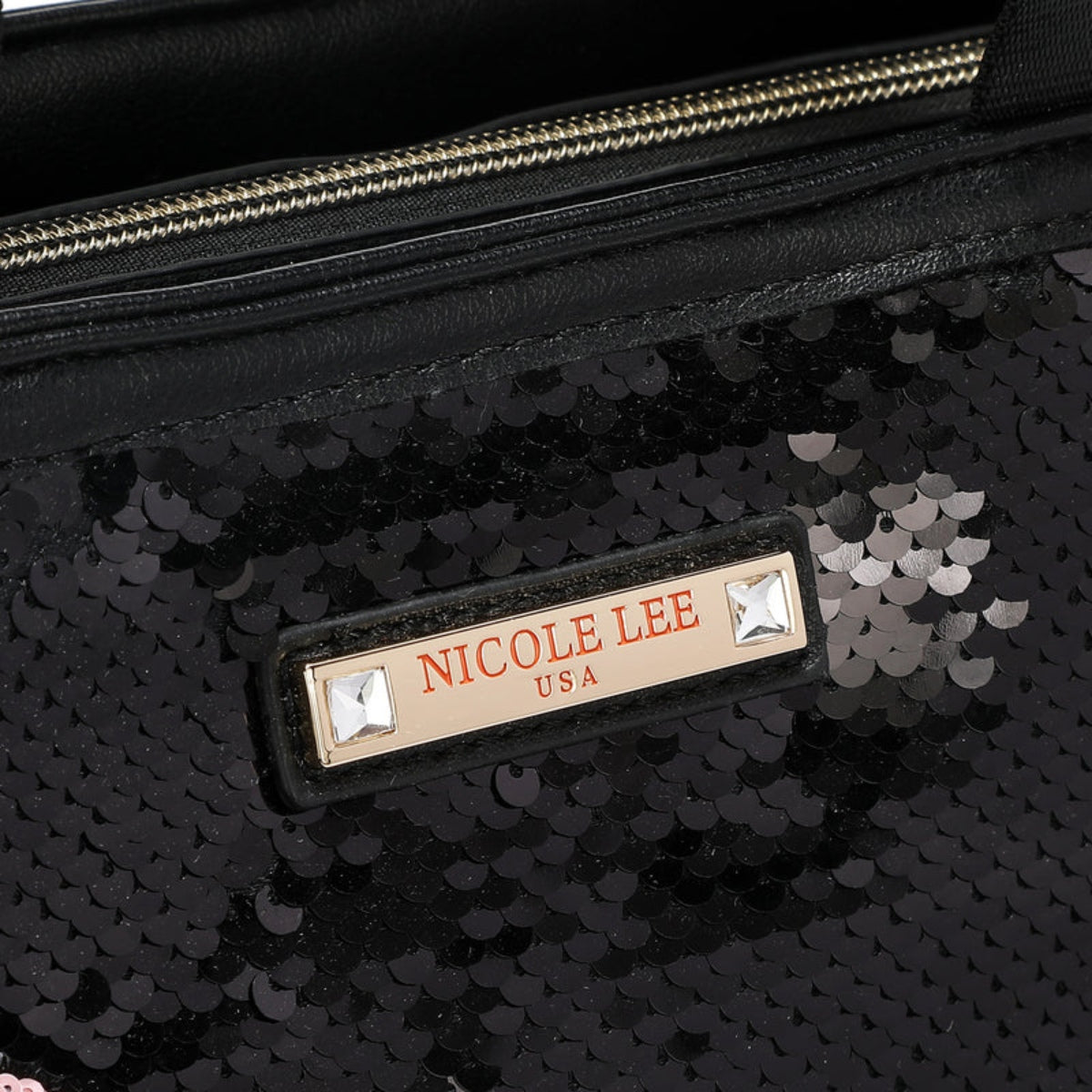 Sequin Vegan Leather Patch Tote Nicole Lee USA   