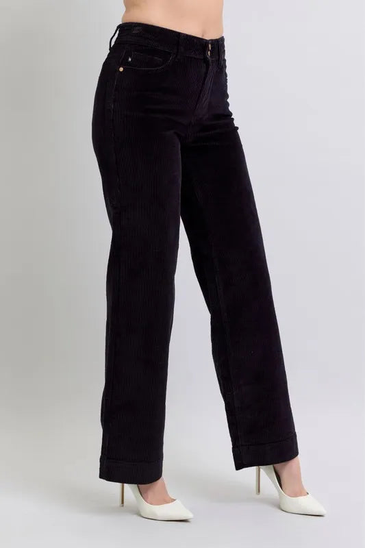 High Waist Corduroy Trouser Wide Plus Size Judy Blue