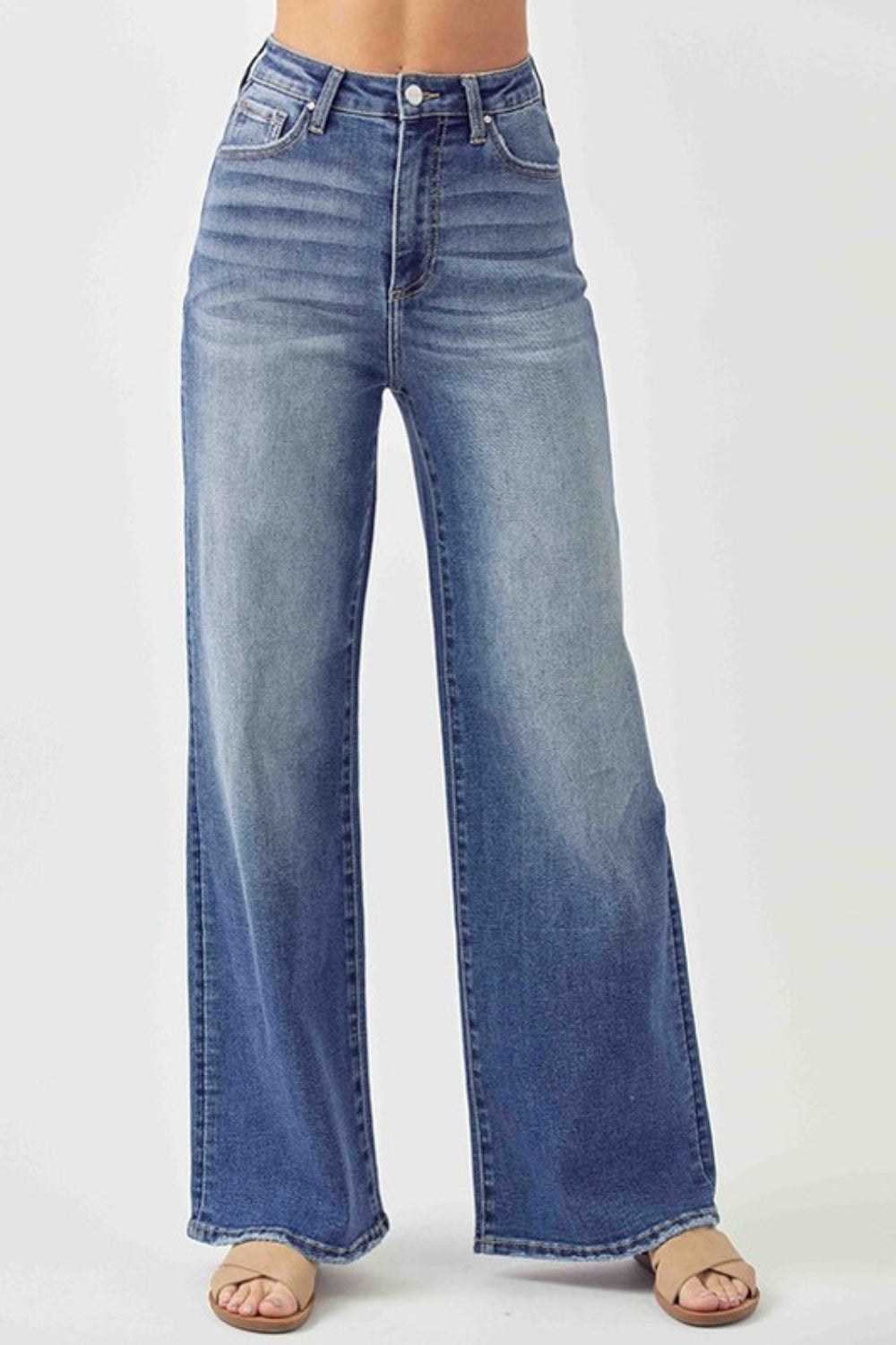 High Rise Wide Leg Jeans Risen   