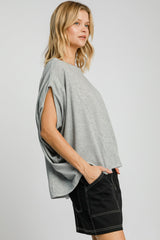 Exposed Seam Round Neck Batwing Sleeve Knit Top Umgee