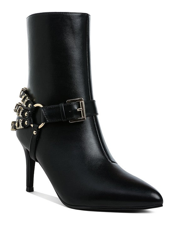 Nicene Harness Detail Stiletto Boots Rag Company Black US-5 / UK-3 / EU-36