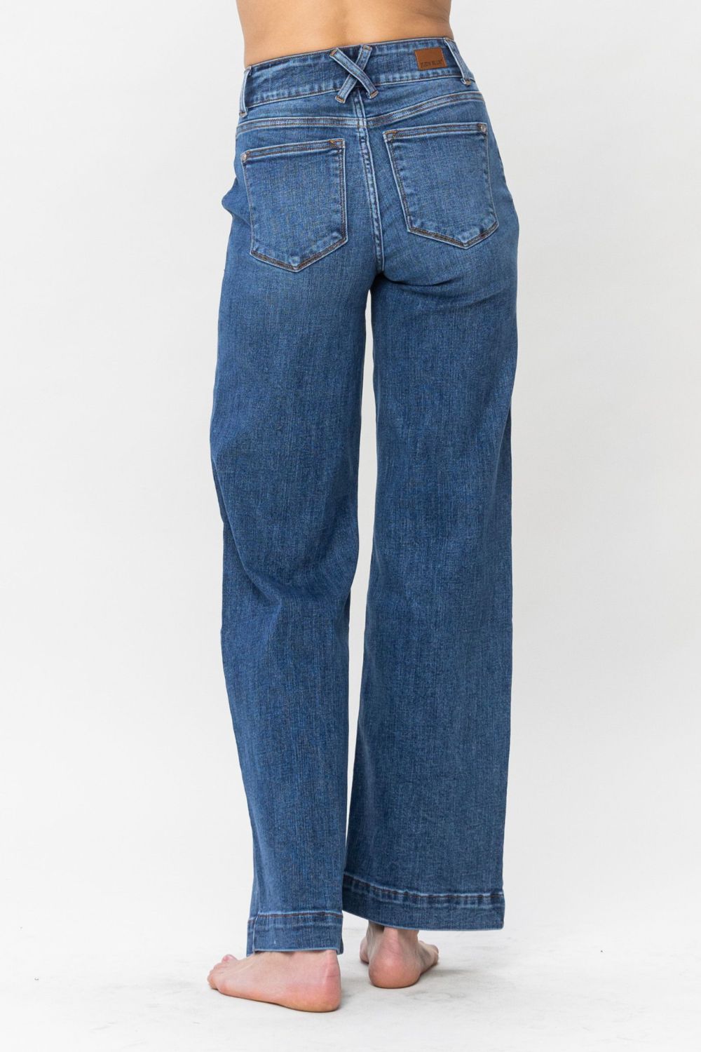 Double Button Wide Leg Jeans Judy Blue   