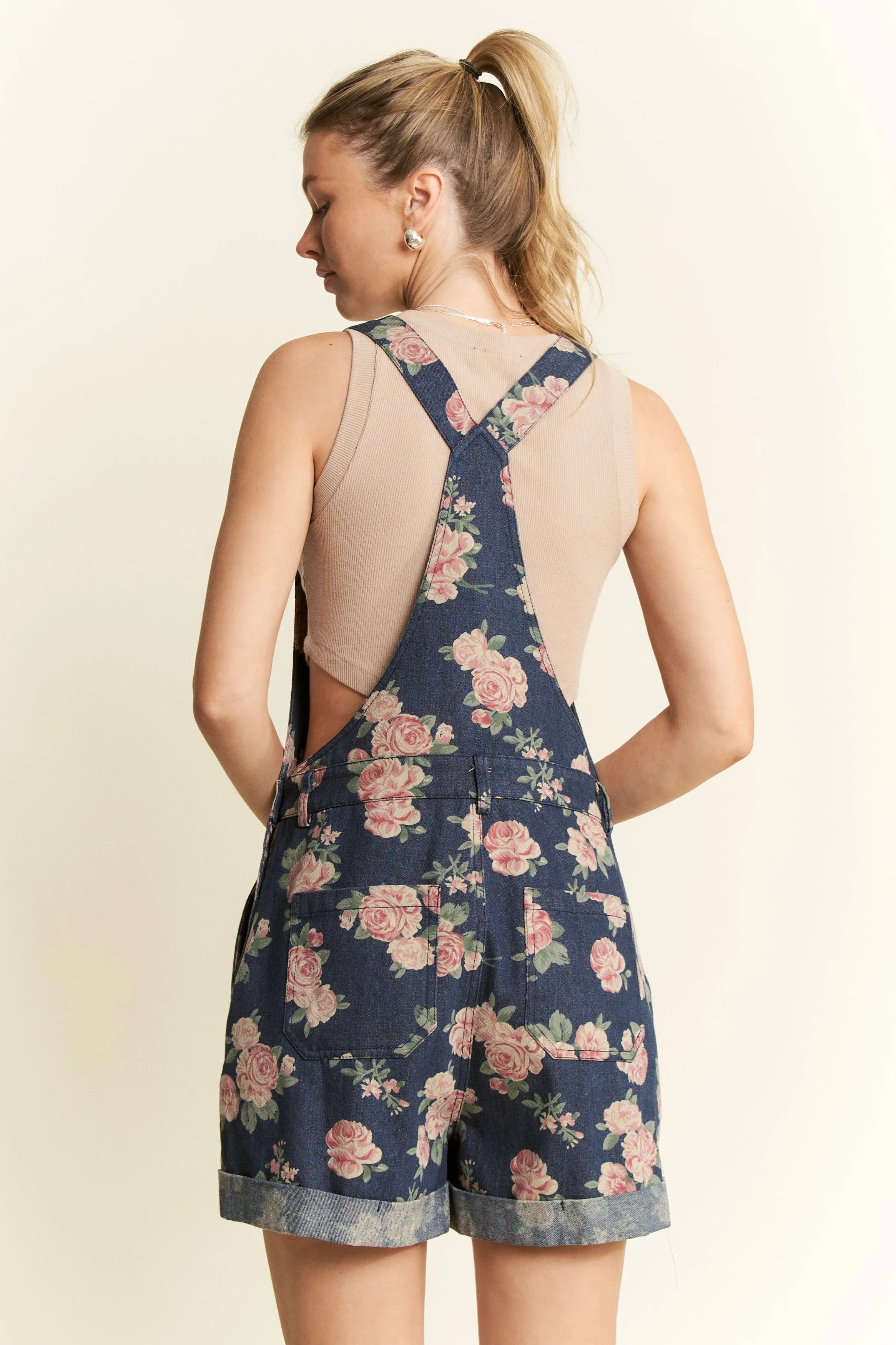 Floral Print Denim Romper Jade By Jane