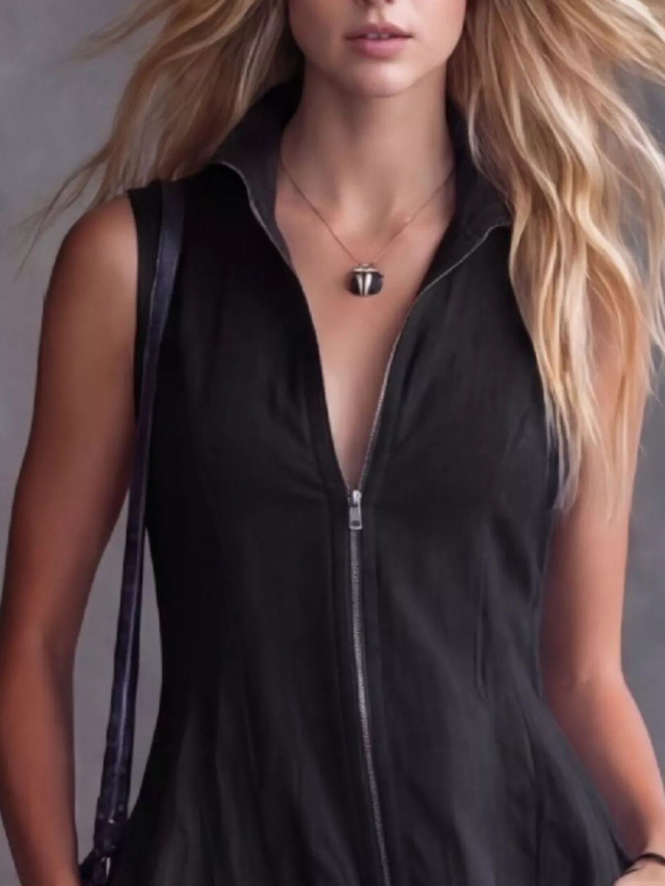 Full Size High-Low Ruffled Zip Front Dress Plus Size Simmer & Fay