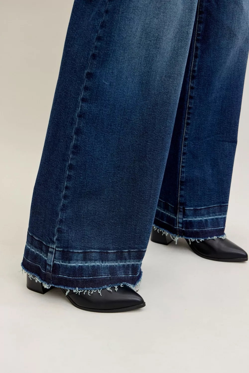High Waist Palazzo Jeans with Front Patch Pockets Judy Blue