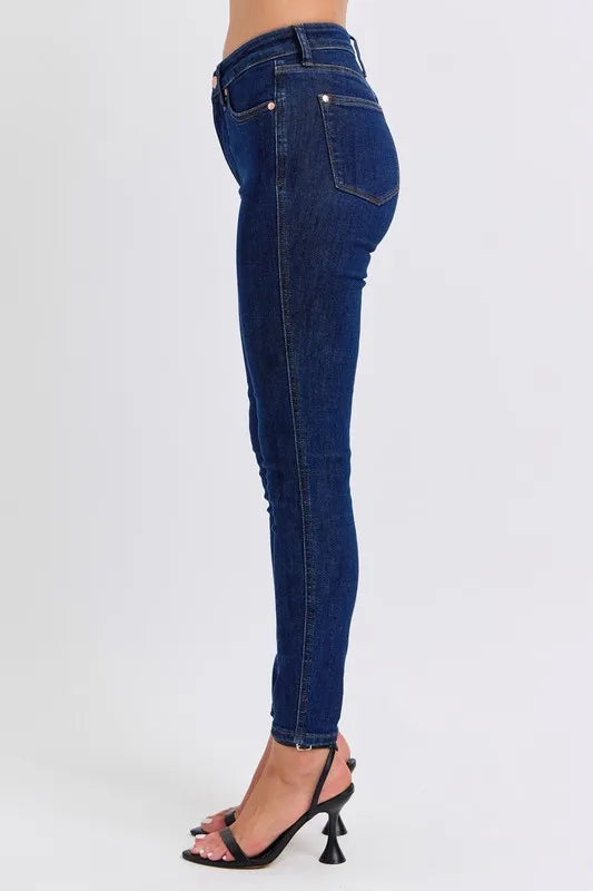 Mid Rise Tummy Control Classic Skinny Jeans Judy Blue