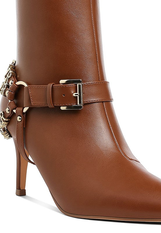 Nicene Harness Detail Stiletto Boots Rag Company