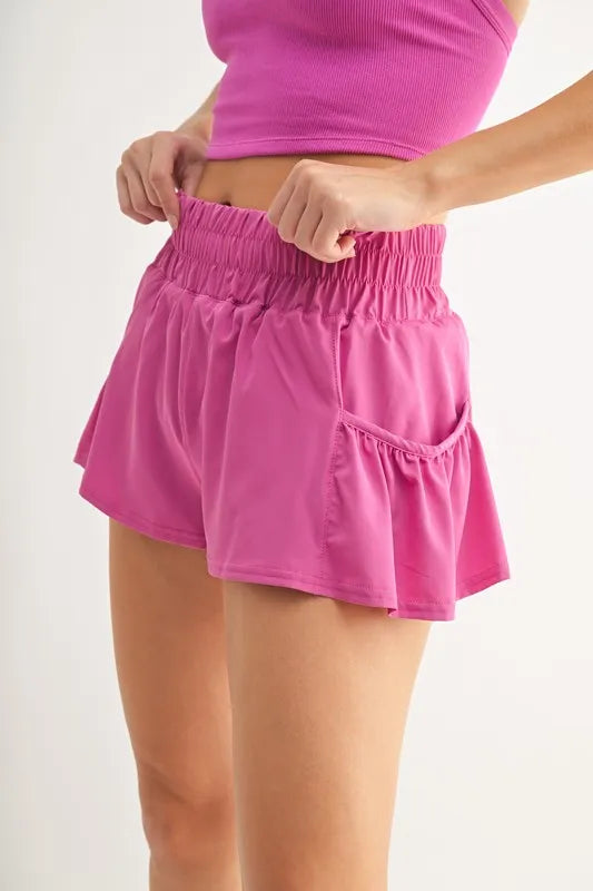 Smocked High Waist Shorts Mono B