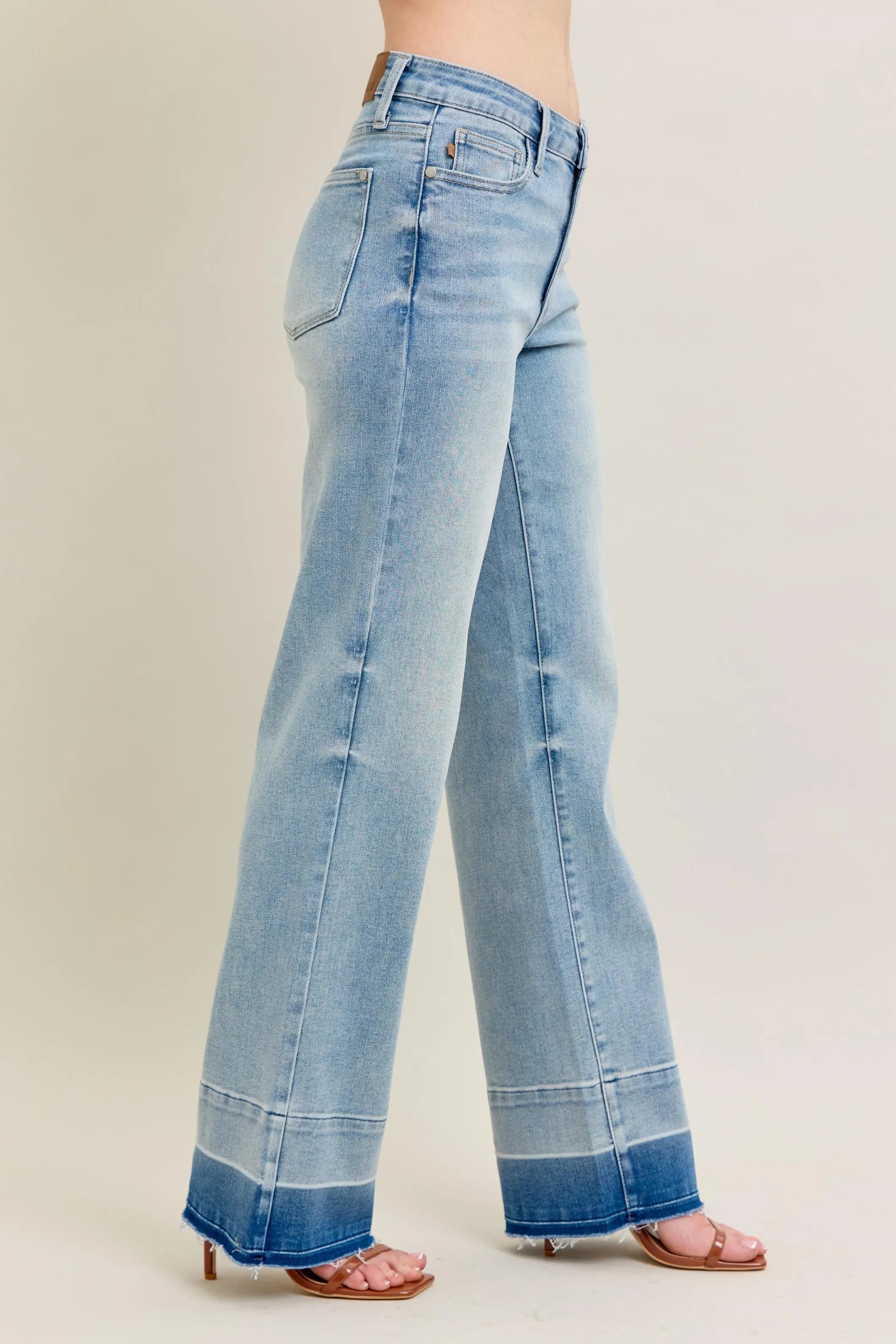 Release Hem Wide Leg Jeans With Plus Size Judy Blue