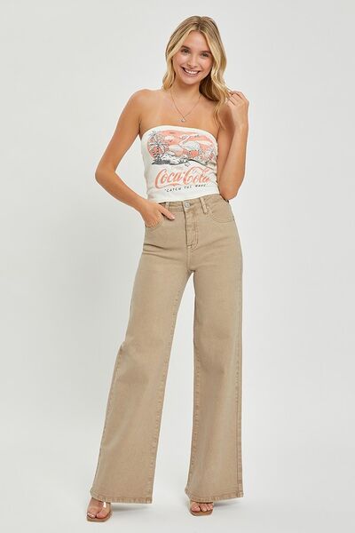 Tummy Control High Rise Wide Leg Jeans Risen