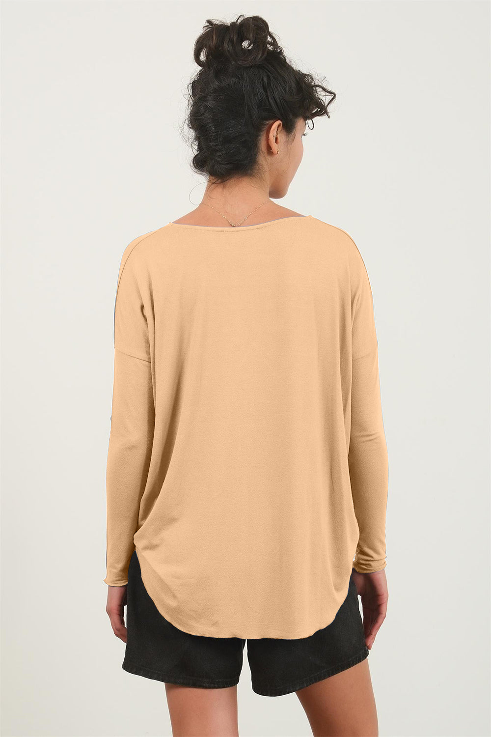 Draped Drop Shoulder V-neck Long Sleeve Top HYFVE   