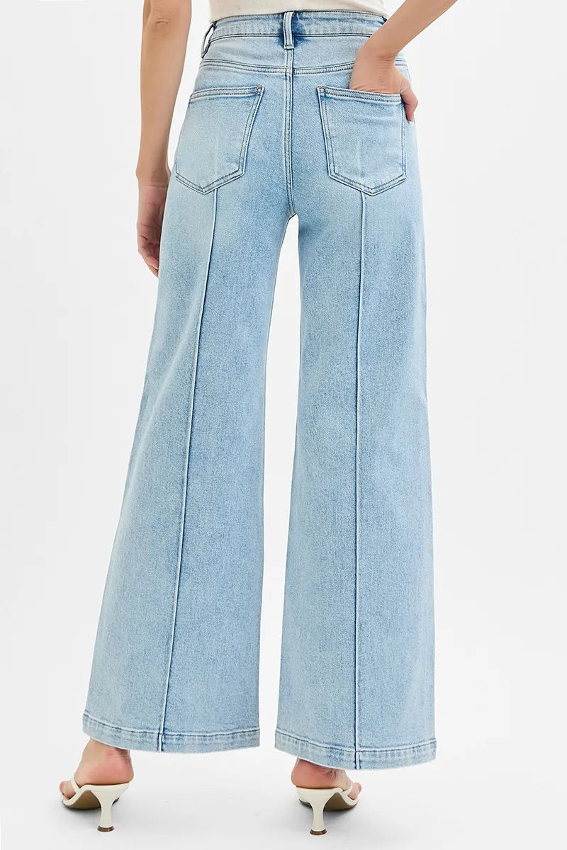 High Waist Wide Leg Pintuck Detailed Plus Size Risen