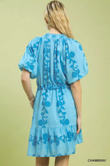 Floral Tie-Waist Boho Mini Dress Umgee