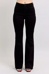 High Waist Star Seam Detail Flare Plus Size Judy Blue BK 0(24)