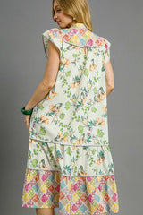 Patchwork Garden Boho Midi Dress Umgee