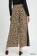 Leopard Print Wide-Leg Drawstring Pants Umgee