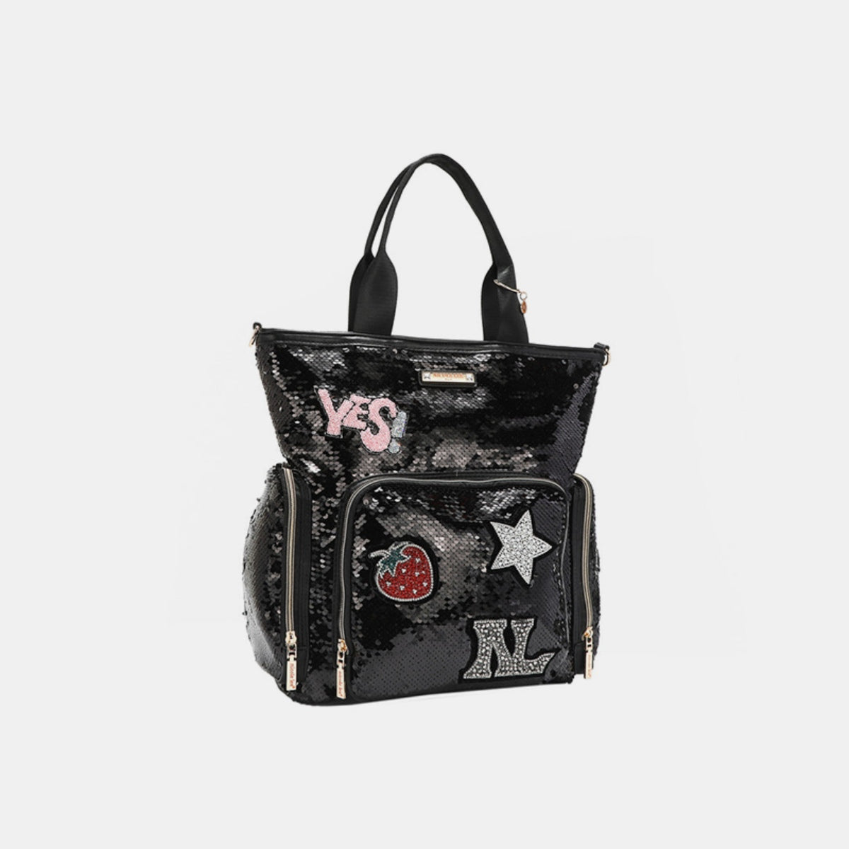 Sequin Vegan Leather Patch Tote Nicole Lee USA   