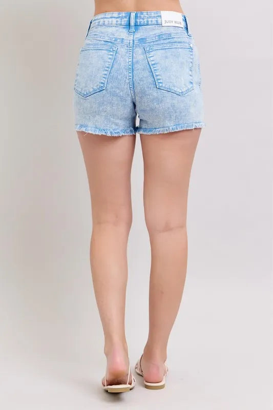Mid Rise Garment Dyed Denim Shorts Judy Blue