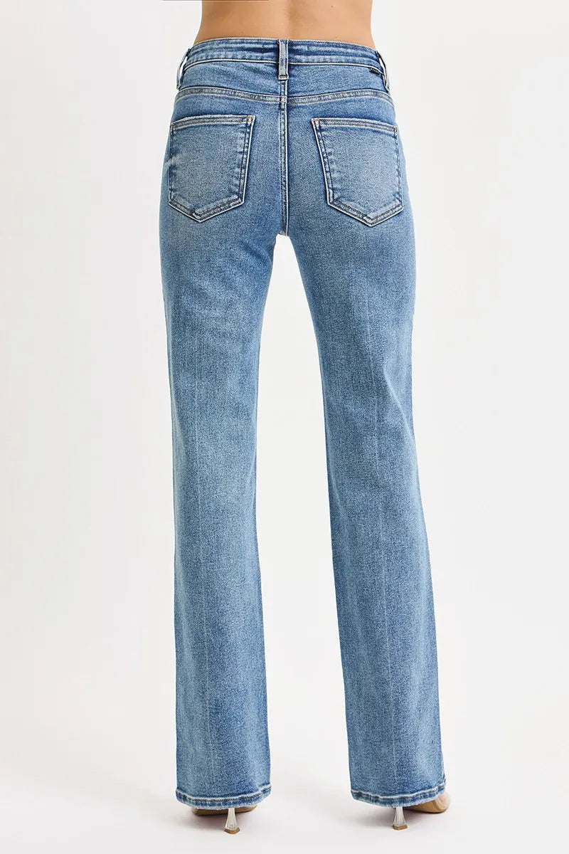 Tummy Control High Rise Straight Jeans With Plus Size Risen