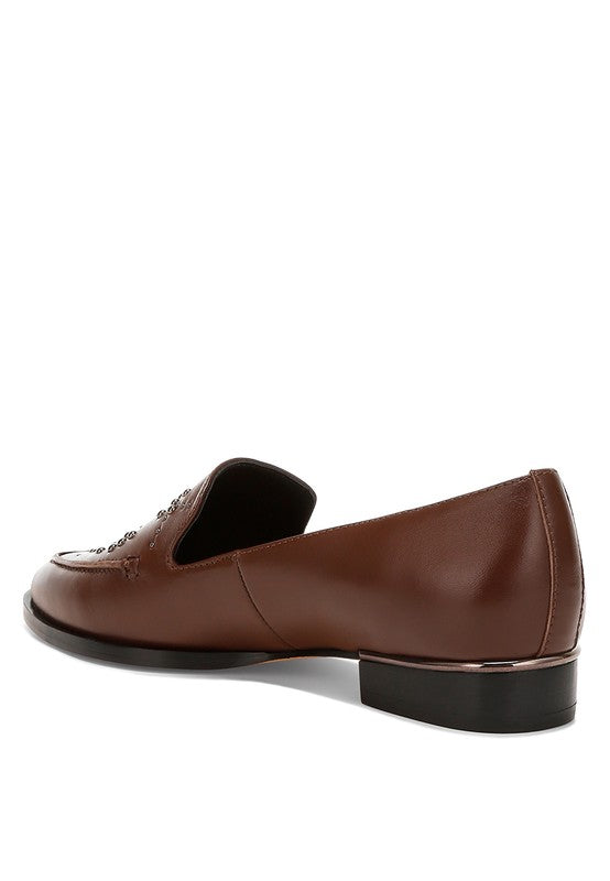 Gabassi Studded Genuine Leather Loafers Rag Company   